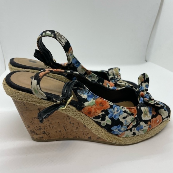 Savana Floral Cork Wedge Strappy Sandal Size 7 - Picture 5 of 11